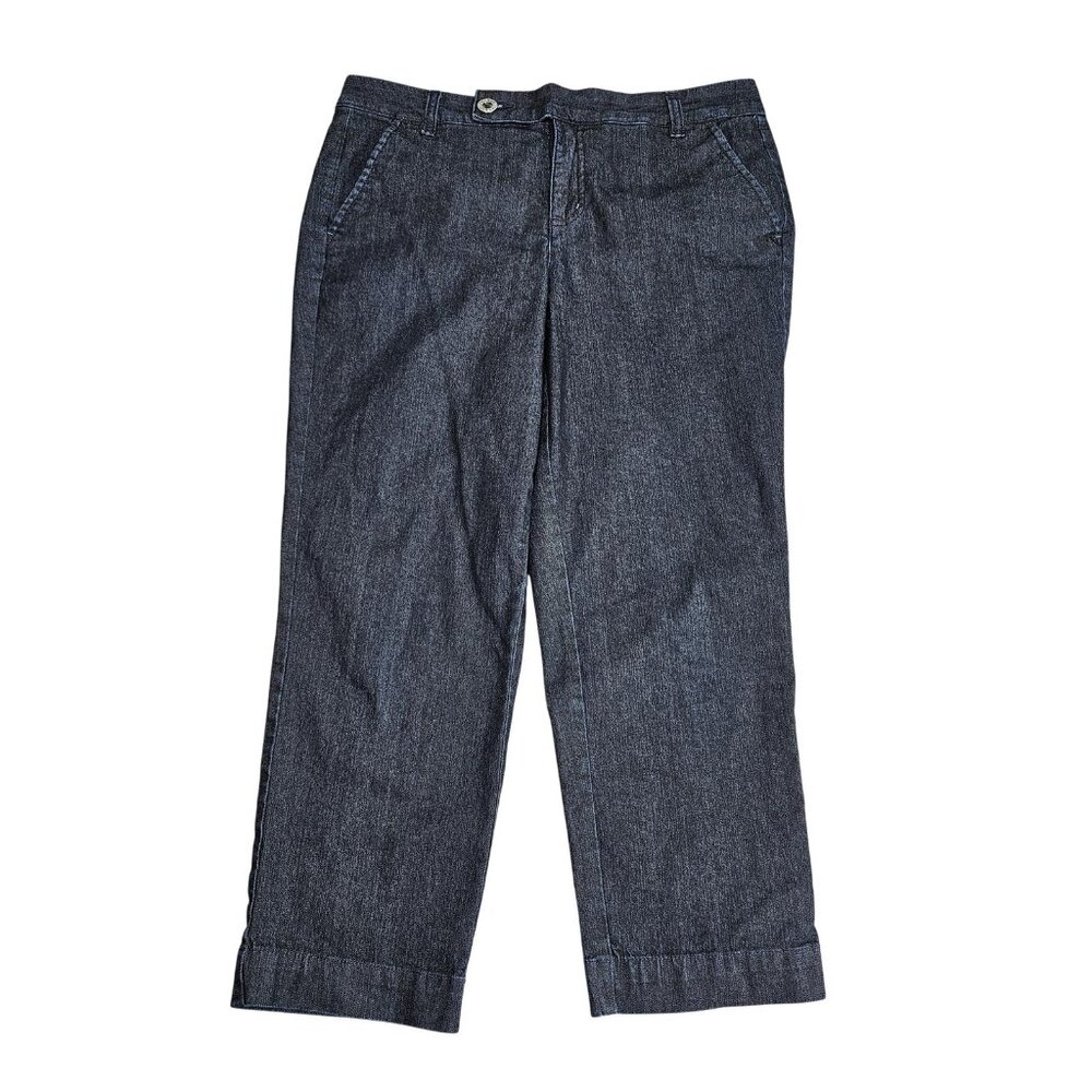 Style & Co Pants Womens 8 Blue‎ Denim Capri Straight Leg Crop Stretch Casual